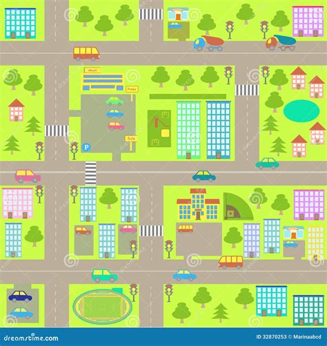 Cartoon City - Downtown Vector Illustration | CartoonDealer.com #24257936