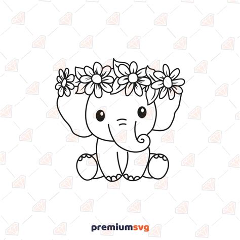 Craft Supplies & Tools Cricut Flower Elephant svg Elephant svg Svg ...