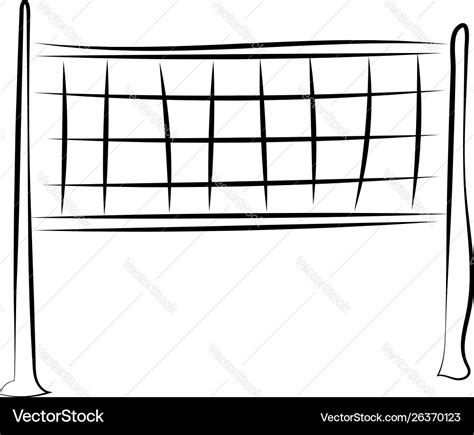 Volleyball net drawing on white background Vector Image