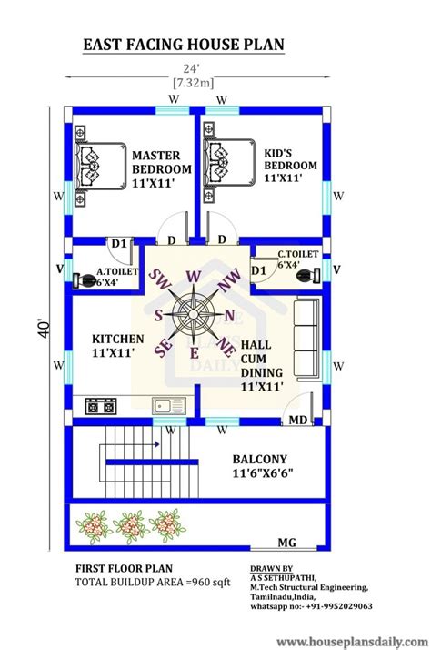 24x40 East Facing Vastu Home Design - House Designs and Plans | PDF Books