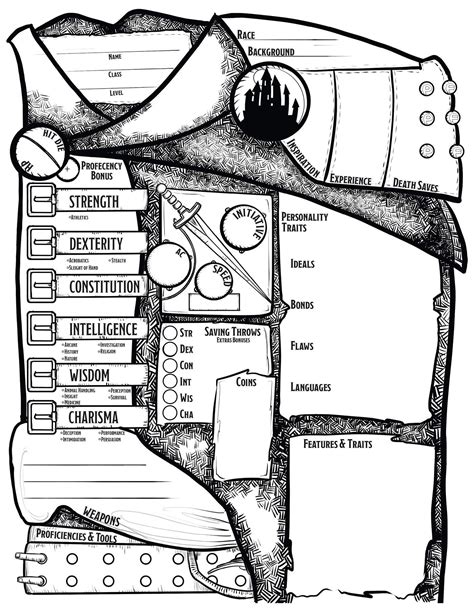 DnD 5e Custom Character Sheet for Blackmoor Society