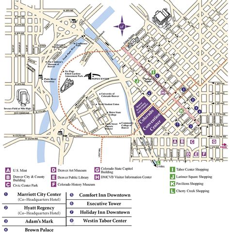 Denver downtown hotels map - Ontheworldmap.com