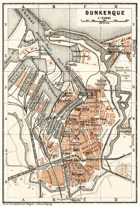 Old map of Dunkerque (Dunkirk) in 1913. Buy vintage map replica poster ...