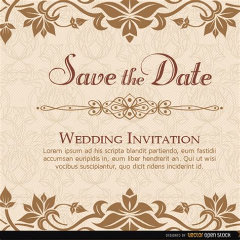 Elegant Floral Wedding Invitation Vector Template | FreeVectors