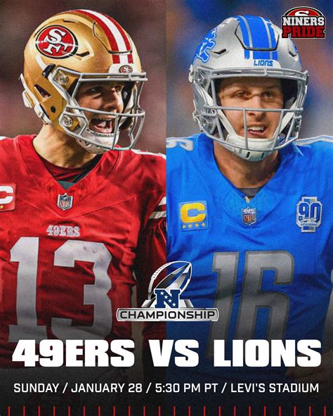 NFC Championship Game, next Sunday: Lions at 49ers, 6:30 pm ET. : r/49ers