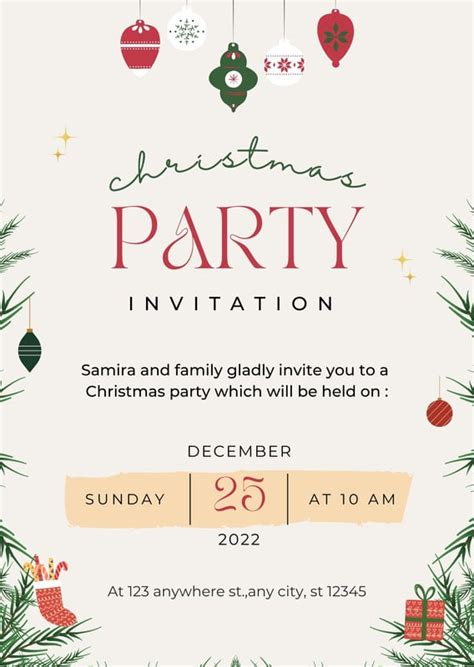 Family Christmas Dinner Invitation