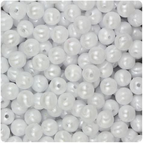 White Pearl 8mm Round Plastic Beads (300pcs)