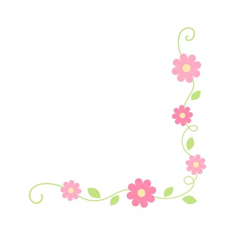 Flower corner frame vector design. Hand drawn floral corner borders ...