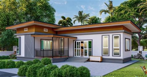 Modern L-Shaped House with a Beautiful Shed Roof - Pinoy House Plans