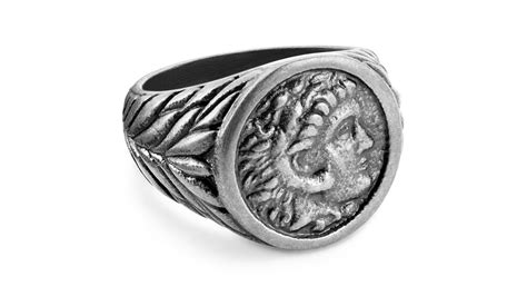 Obelius | Vintage Silver-tone Hercules Coin Signet Ring | In stock! | Lucleon
