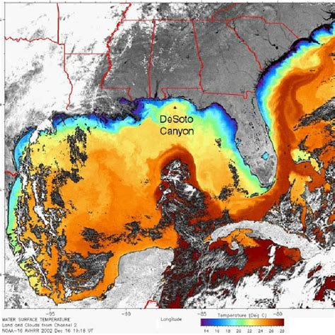 Mean annual sea-surface temperature in the Gulf of Mexico. | Download ...