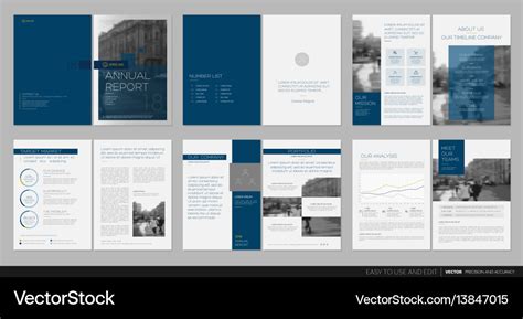 Design annual report template brochures Royalty Free Vector