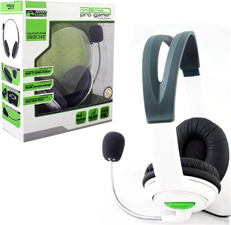 Amazon.com: KMD Xbox 360 Wired Pro Gamer Headset White for Microsoft ...