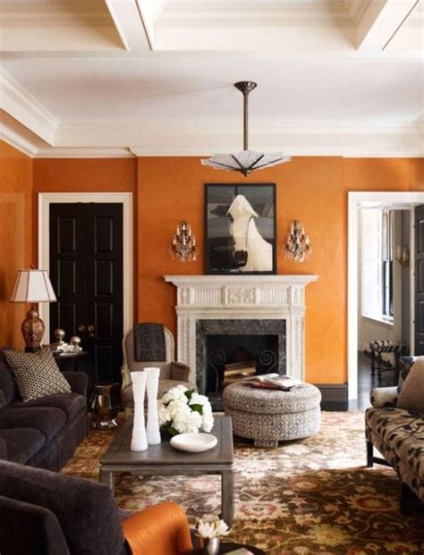 30 Charming Living Room Design With Orange Color Themes | Living room ...