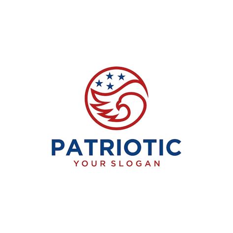 Premium Vector | Patriotic logo design with eagle and flag