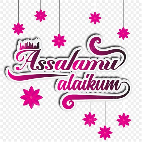 Lettering Typography Design Vector Hd PNG Images, Assalamu Alaikum Lettering Typography In ...