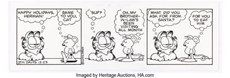 Jim Davis Garfield Daily Comic Strip Original Art dated 12-23-06 ...