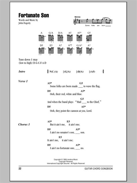 Fortunate Son by Creedence Clearwater Revival - Guitar Chords/Lyrics ...