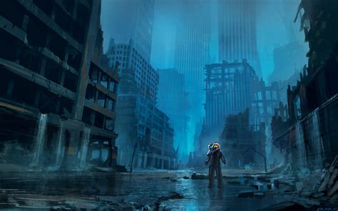 Q Romantically Apocalyptic fantasy sci-fi city ruins wallpaper | 1920x1200 | 329538 | WallpaperUP