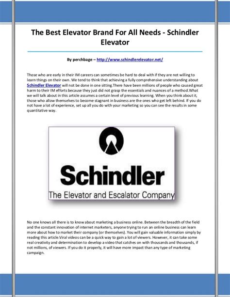 Schindler elevator