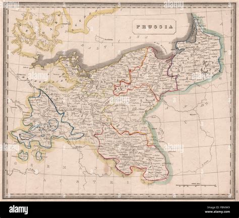 PRUSSIA. Provinces. Pomerania Saxony Silesia Brandenburg. JOHNSON, 1850 map Stock Photo - Alamy