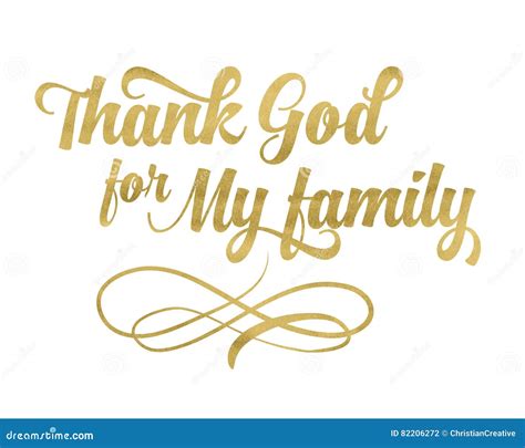 Thank God for my Family stock illustration. Illustration of gold - 82206272