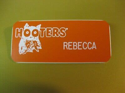 REBECCA * HOOTERS Uniform Waitress bartender NAME BADGE NAME TAG! $6.95 - PicClick