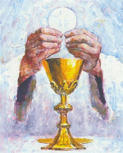 holy eucharist bread and wine painting - Clip Art Library