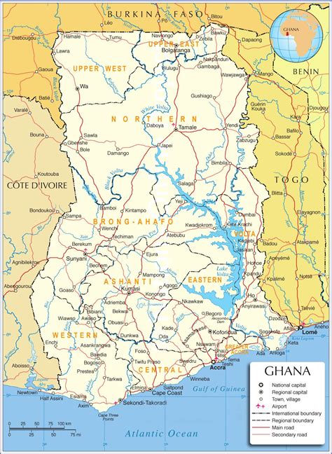 Ghana Maps | Printable Maps of Ghana for Download