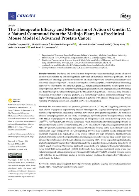 (PDF) The Therapeutic Efficacy and Mechanism of Action of Gnetin C, a Natural Compound from the ...