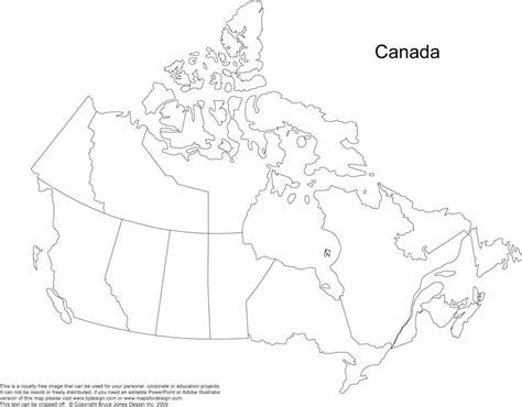 Free Canada Map with Cities Blank Printable – Outline | World Map With ...