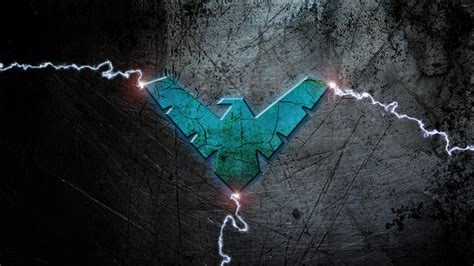 Blue Nightwing logo with lightning wallpaper - Comic wallpapers - #50379