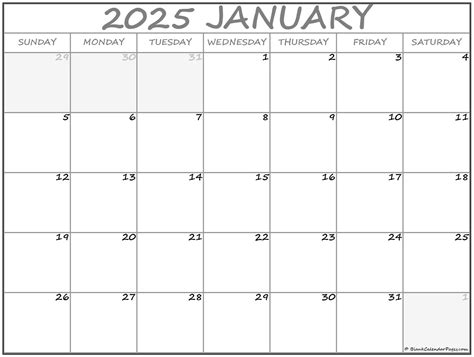 January 2025 calendar | free printable calendars