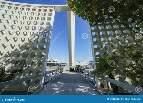 Interior View of LAX Theme Building Stock Image - Image of weird, blue ...