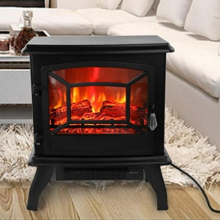 Ktaxon Small Electric Fireplace,Indoor Free Standing Stove Heater Fire Flame Stove Adjustable ...