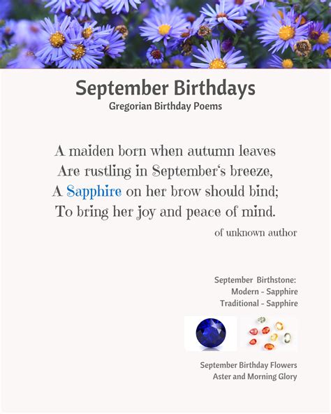 September Birthstone Poem Printable - Lululily Blog