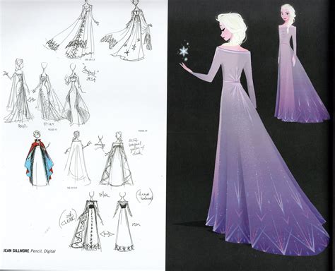 Frozen 2 Elsa's outfits concept art, including her fifth element white ...