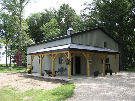 Wrap around porch + the perfect setting = adorable barn! | Metal building house plans, Barn ...