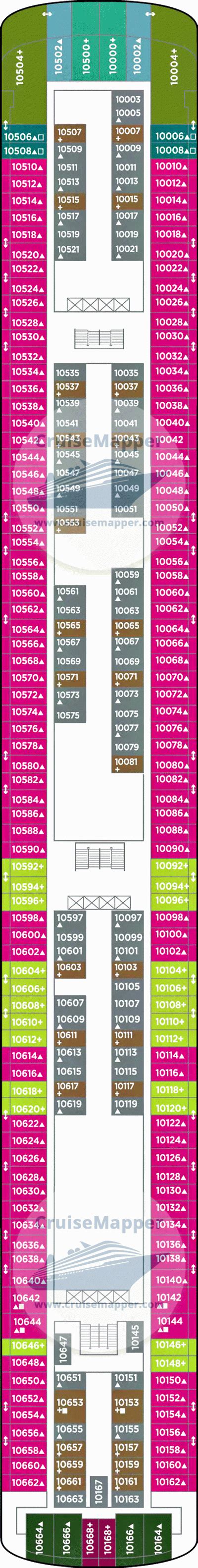 Norwegian Jewel deck 10 plan | CruiseMapper