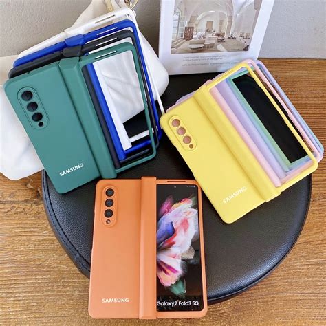 Jual Hard Case Samsung Galaxy Z Fold 3 4 Silikon Liquid Silica Gel Macaron Candy Hinge Samsung ...