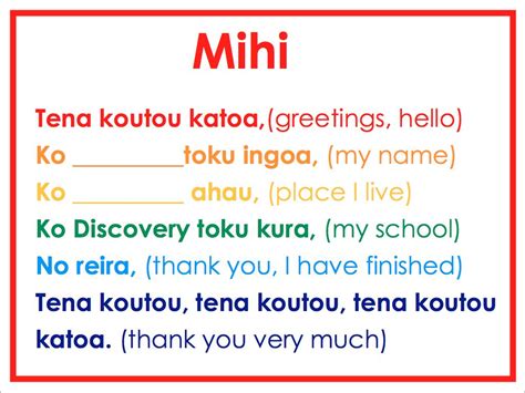 Mihi example in 2020 | Maori words, Te reo maori resources teaching, Maori