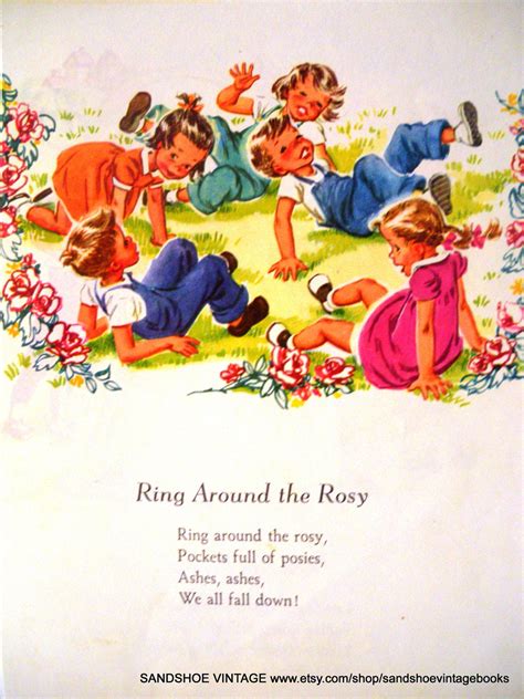 1960s RING AROUND the ROSY Nursery Rhyme by sandshoevintageprint