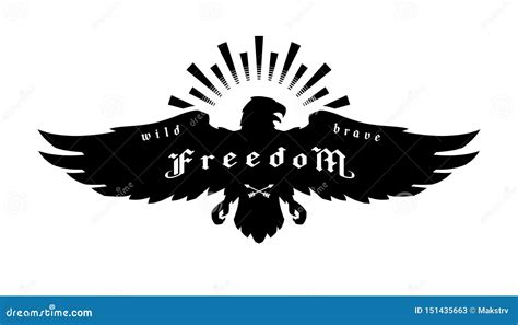 Eagle Emblem, Symbol of Freedom. Vector Illustration. Stock Vector - Illustration of drawn ...