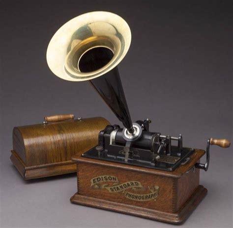 Early 20th Century Oak Edison Cylinder Phonograph with Casing and 12 Records at 1stDibs