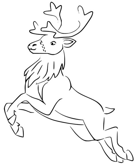 Lovely Red Deer Coloring Page - Free Printable Coloring Pages for Kids