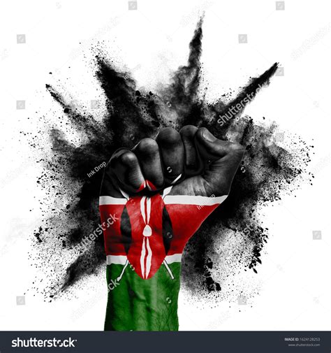 Kenya Flag Hand Photos, Images and Pictures