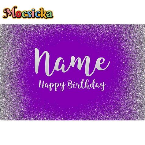 Birthday Custom Banner Photo Backdrop Gold Silver Pink Glitter DIY Kids ...