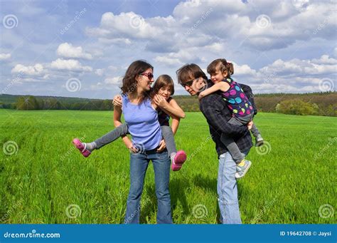 Happy family outdoors stock photo. Image of countryside - 19642708