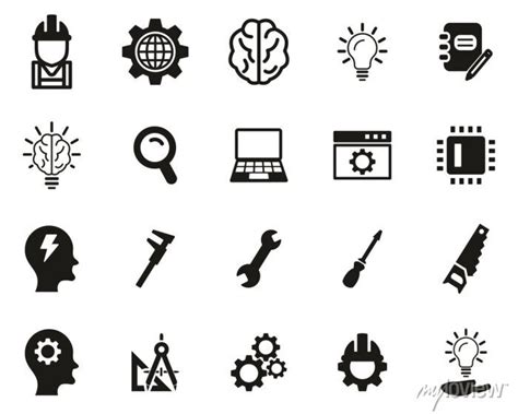 Engineering icons black & white set big • wall stickers product ...