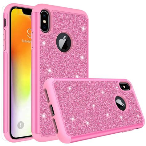 Apple iPhone Xs Max Glitter Bling Diamond [Screen Protector] Dual Layer ...